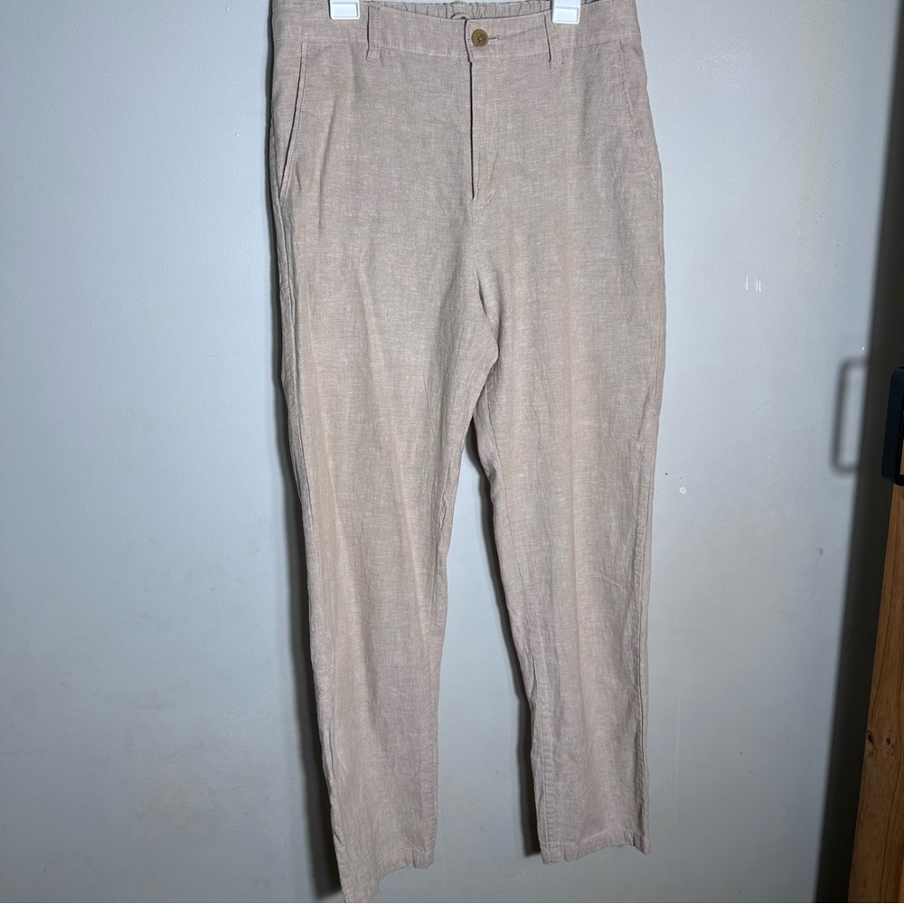 Uniqlo Beige Linen Cotton Pants